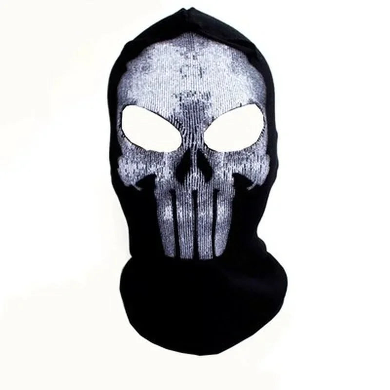 Black Skull Balaclava Mask - Warm Full Face Hood Beanie for Men Outdoor Wear
