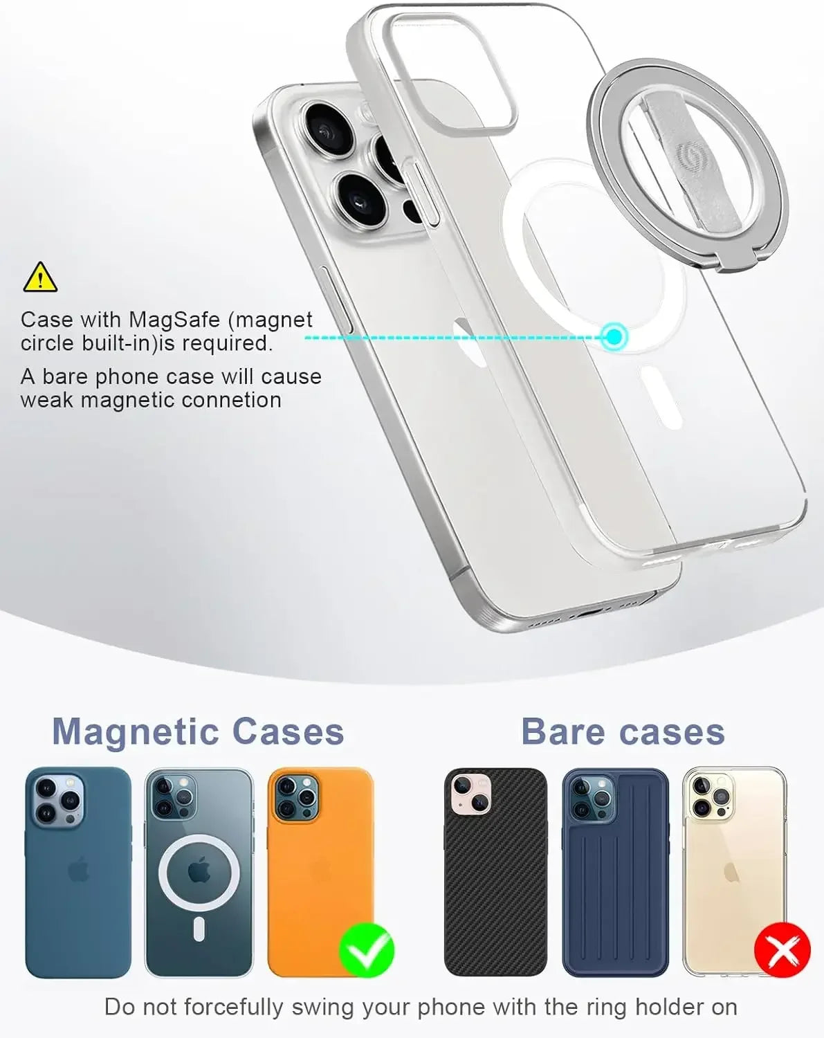 EWA MagOne 3rd Gen MagSafe Phone Stand - Magnetic Ring Holder & Kickstand Grip