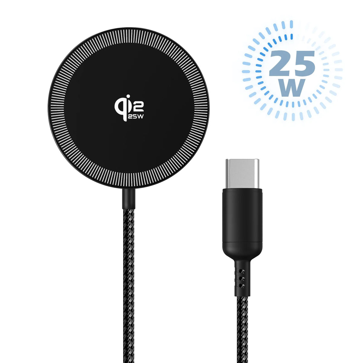 25W Magnetic Wireless Charger for iPhone 13–16 Series - Fast Charging Dock for AirPods, Xiaomi Devices and USB-C Power Adapters