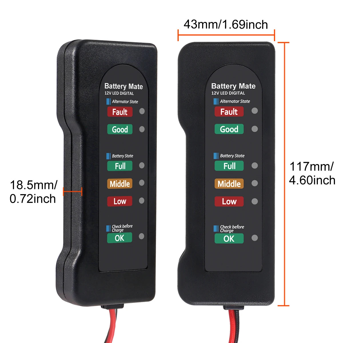 12V Car Battery & Alternator Tester - Automotive Charging System Analyzer for Battery Health & Voltage Checks