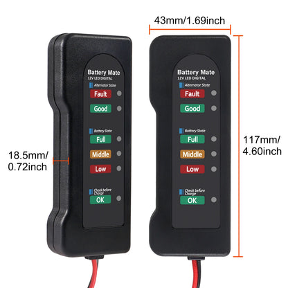12V Car Battery & Alternator Tester - Automotive Charging System Analyzer for Battery Health & Voltage Checks
