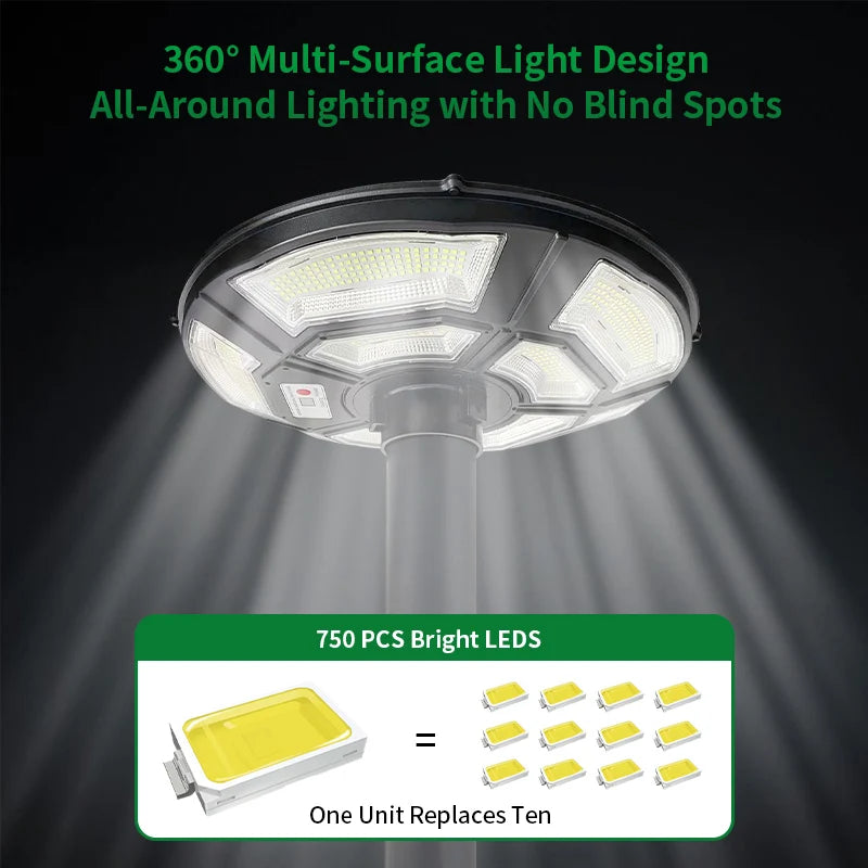 Solar Lamp Post Light - 78-Inch Outdoor Garden Pole Lamp with Removable Head and IP67 Waterproof Design