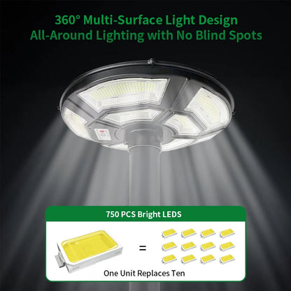 Solar Lamp Post Light - 78-Inch Outdoor Garden Pole Lamp with Removable Head and IP67 Waterproof Design