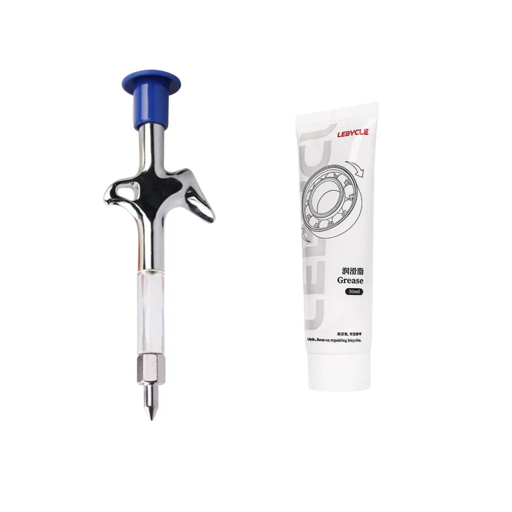 Bicycle Aluminum Grease Gun - Aluminum Alloy MTB Bike Ball Bearing Hub Syringe, Oil Lubricant Cycling Repair Tool