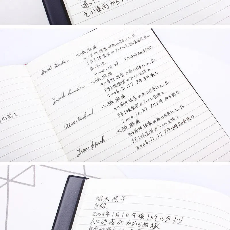 A5 Anime Notebook Set – Leather Journal, Feather Pen, Animation Art Writing Notepad with Necklace