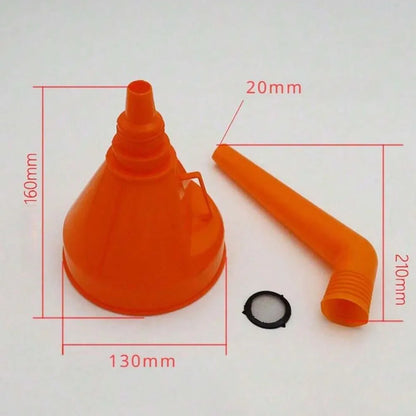 Refueling Funnel with Filter - Long Spout Oil Filling Funnel for Motorcycle, Car & Engine Maintenance