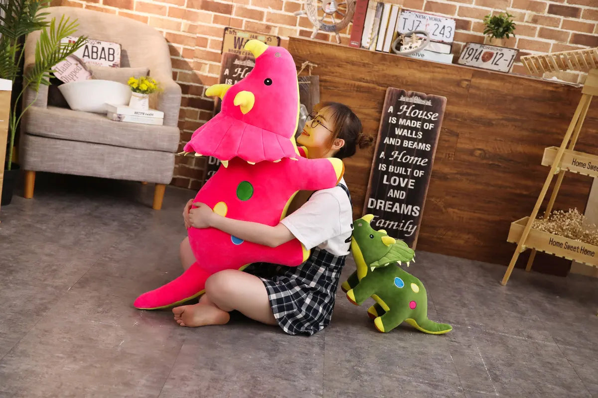 Creative Big Plush Dinosaur Toy – Soft Triceratops & Stegosaurus Stuffed Toys, Kids' Birthday Gifts