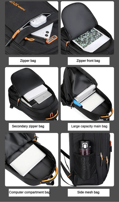 Men’s Oxford Waterproof Backpack – Business Laptop Rucksack for Travel, Work & High School Students