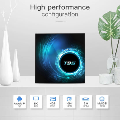 2024 T95 Plus Smart TV Box - Android 14, Allwinner H616, 4GB RAM, 64GB/128GB Storage, Dual WiFi, HD 6K Media Player