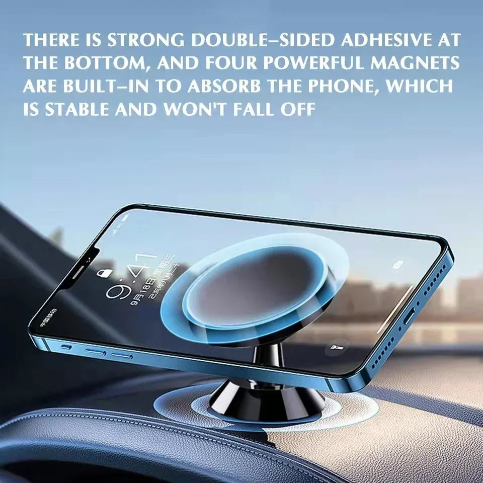 Magnetic Car Phone Holder - Secure Dashboard Mount for iPhone, Samsung, Xiaomi, Huawei, OnePlus, and GPS Devices