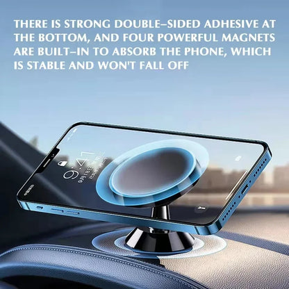 Magnetic Car Phone Holder - Secure Dashboard Mount for iPhone, Samsung, Xiaomi, Huawei, OnePlus, and GPS Devices