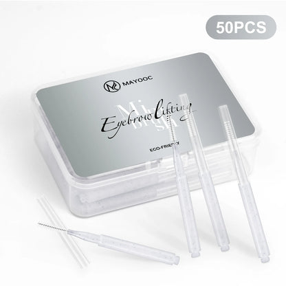 MAYOOC Mini Eyebrow Brush – Disposable Brow Lifting & Perm Brushes, Bendable Micro Eyelash Applicators Tools