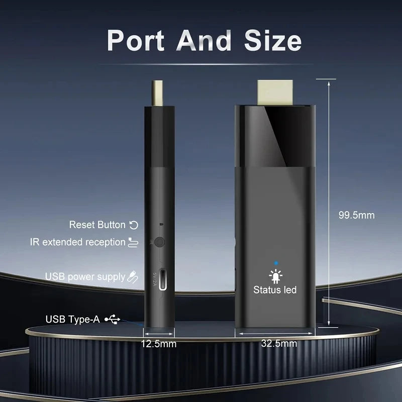 Q12 Mini TV Stick Android 14 – Quad-Core ATV Smart TV Box 4GB RAM 64GB/128GB ROM WiFi 2.4G & 5G Global Streaming