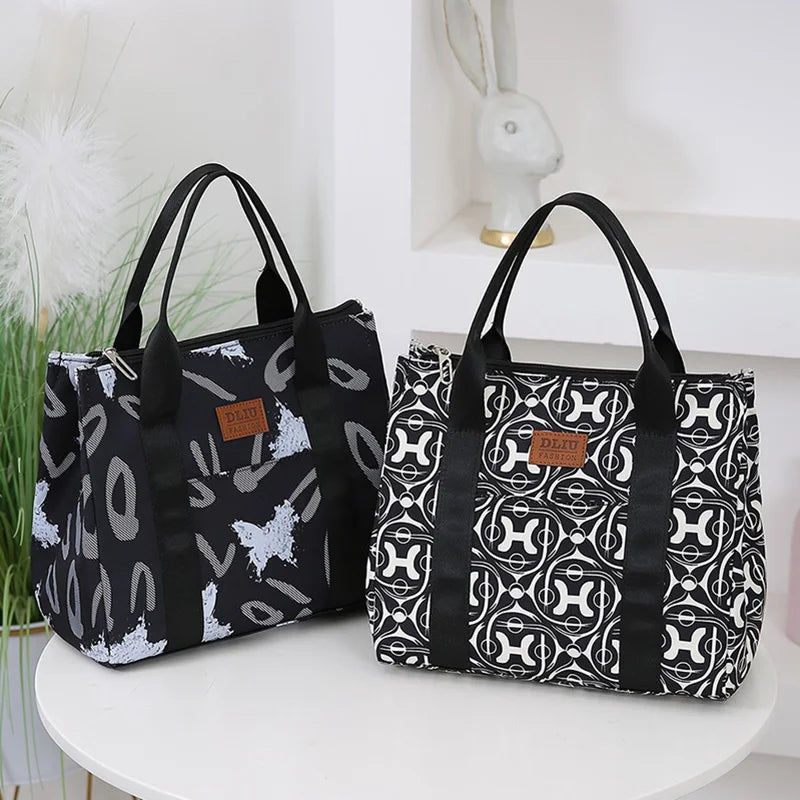Insulated Commuter Lunch Bag with Storage Pouch — Portable Handbag for Office, Thermal Food Carrier with Meal Box Included