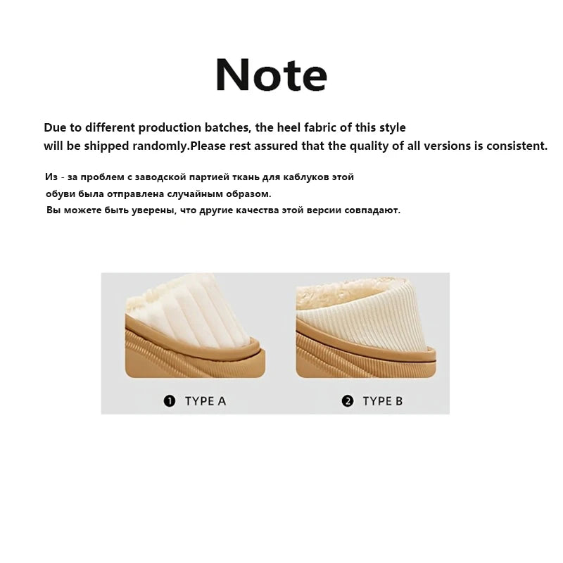 Warm Plush Waterproof EVA Slippers for Women – Soft Thick Non-Slip Winter Indoor Home Slippers, Cozy Furry Couple Slides Footwear