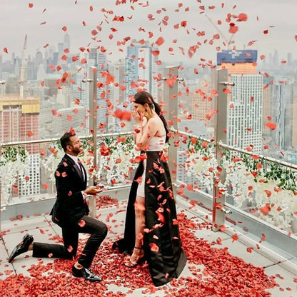 Red Artificial Rose Petals - Silk Flower Simulation for Valentine's Day, Wedding, & Christmas Decor
