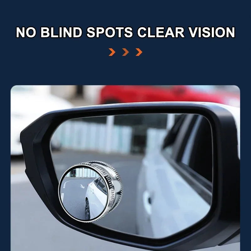 SEAMETAL 2PCS Wide-Angle Blind Spot Mirrors — 360° Adjustable HD Suction Cup Round Car Auxiliary Rearview Mirrors
