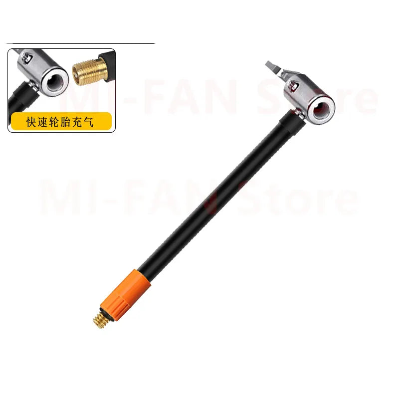 M6 Thread-Locking Air Chuck - Fine-Thread Tire Valve Connector with Air Tube for Integrated Air Pumps