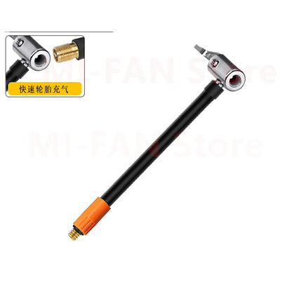 M6 Thread-Locking Air Chuck - Fine-Thread Tire Valve Connector with Air Tube for Integrated Air Pumps