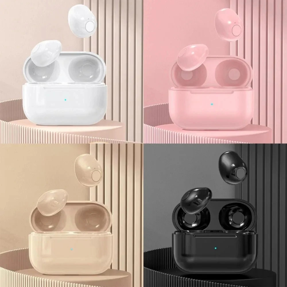 Invisible Mini Bluetooth Earphones V5.2 – TWS In-Ear Wireless Earbuds with Noise Reduction & Mic for Sleep