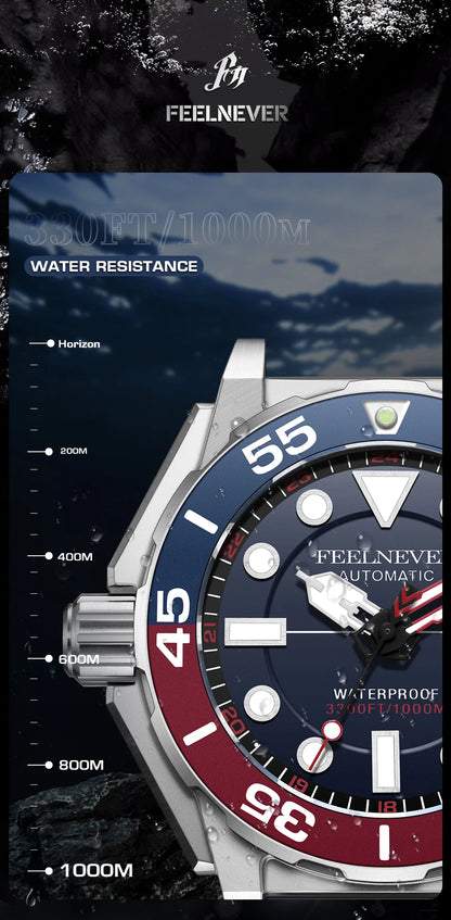 FeelNever Luxury Automatic Watch for Men – Fashion Business & Military Mechanical Waterproof Wristwatch