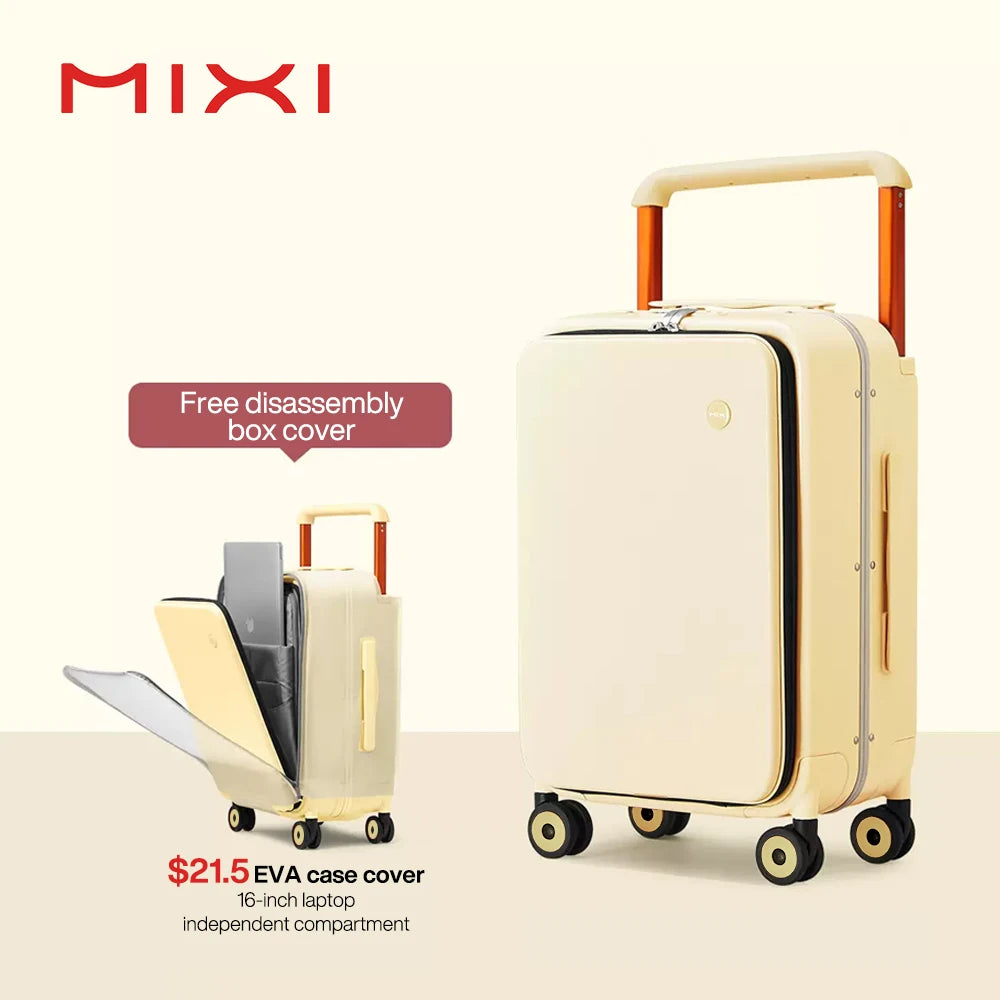 20-Inch Carry-On Suitcase - Wide Handle PC Luggage with Aluminum Frame for Men & Women Travel