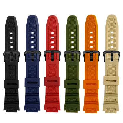 18mm Resin Silicone Watch Strap for Casio Watches - Replacement Rubber Band for W-218H, F-108, AE-1200, AE-1000 and AE-1300