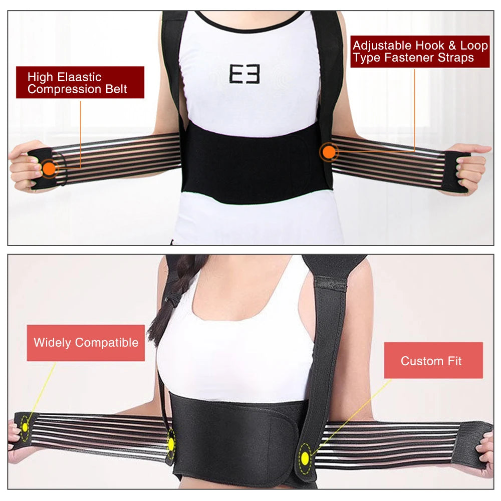 Tourmaline Magnetic Heated Vest — Self-Heating Thermal Waist Brace & Lumbar Support Corset for Posture Correction and Pain Relief