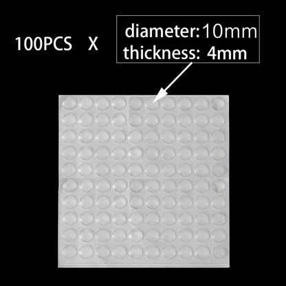 100Pcs Soft Silicone Anti-Slip Bumper Pads - Rubber Furniture Feet, Cabinet Dampers & Drawer Door Cushion Protectors