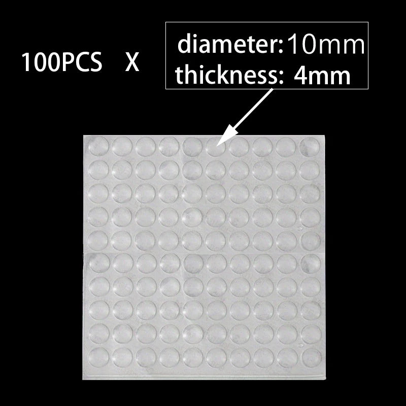 100-Piece Silicone Anti-Slip Bumper Pads - Soft Rubber Furniture Feet, Cabinet Cushions, and Drawer Door Protectors