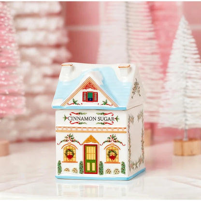 Christmas Holiday Village Spice House Set – Mini 6cm Home Decor for Kitchen, Spices & Tabletop Xmas Ornaments