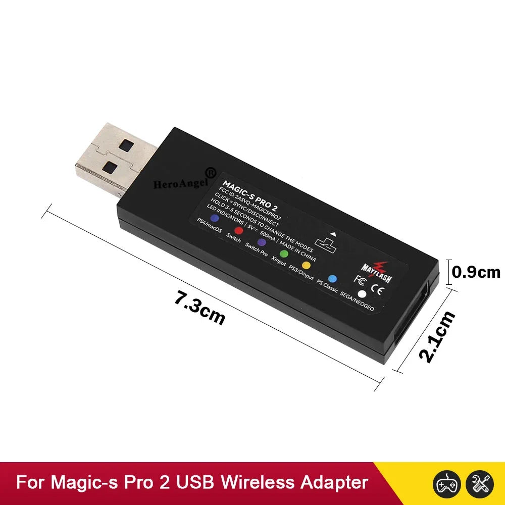 Mayflash Magic S Pro 2 USB Wireless Controller Adapter – JoyCon for NS Pro & Fight Stick for Xbox Series X/S