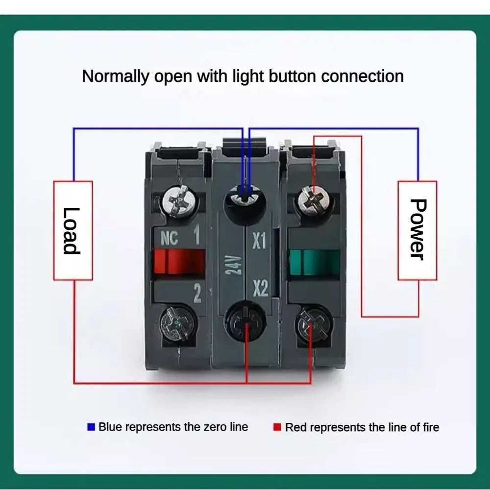 XB4 22mm LED Rotary Selector Switch – 1NO/2NO/1NO1NC Self-Locking 2/3 Position Control Knob 12V/24V/220V 10A Red Green Indicator