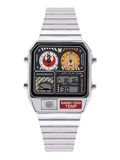HUMPBUCK Men’s Digital Watch – Multifunctional Classic Wristwatch with Temperature, Stopwatch, Dual Time & Calendar