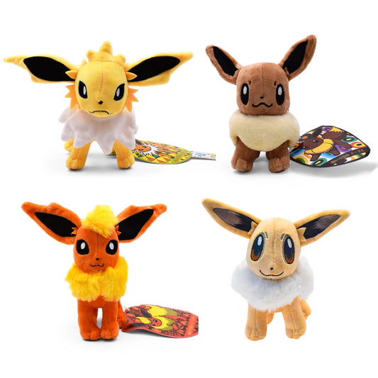 Shiny Eevee, Flareon & Jolteon Plush Toys – Soft Collectible Cartoon Character Plushies Gift