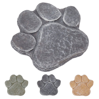 Dog Pawprint Memorial Stone – DIY Lettering Dog Grave Marker Pet Monument for Outdoor Lawn & Patio (15.5x17.5cm)