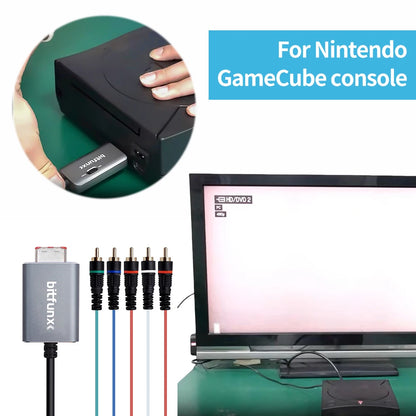 Bitfunx 5RCA YPbPr Component Converter Cable — High-Quality Audio & Video Adapter for Nintendo GameCube NGC Digital AV Output