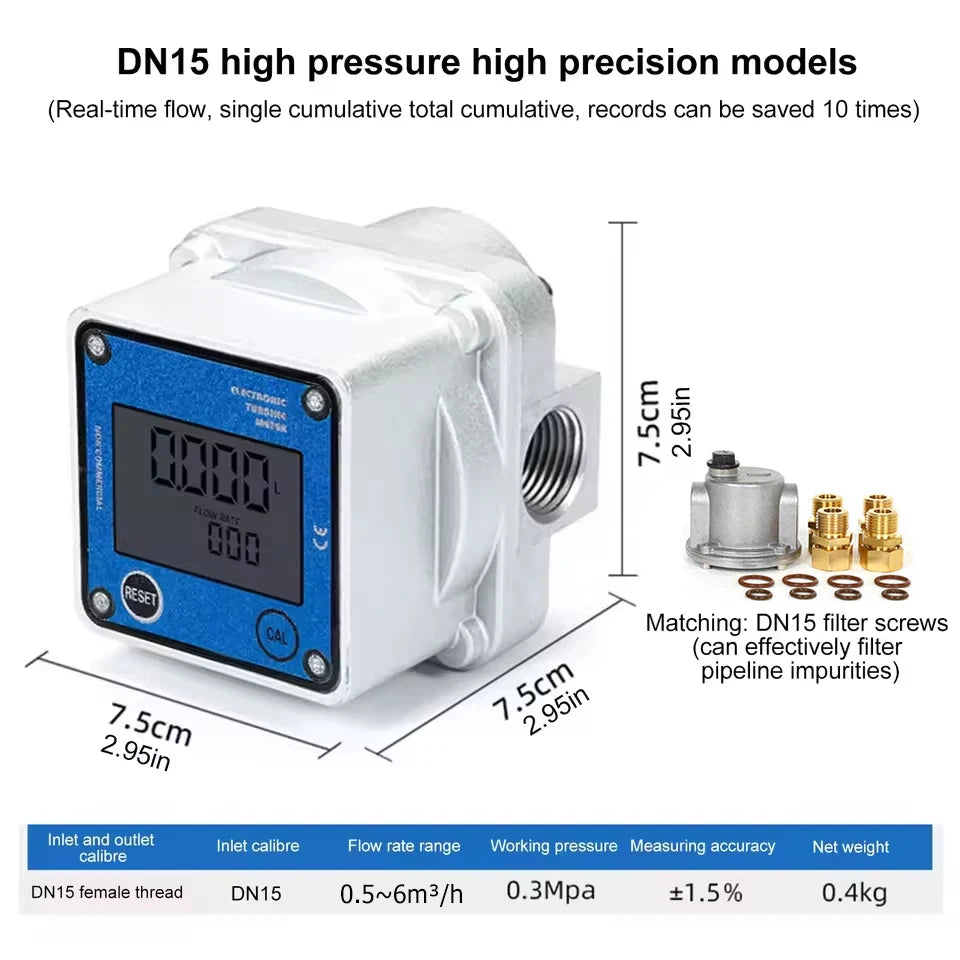 High-Precision Digital Gas Flow Meter - LCD Roots Flowmeter for LNG, Oxygen & Industrial Applications DN15/20/25