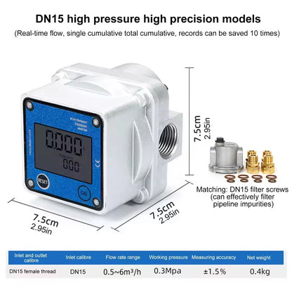 High-Precision Digital Gas Flow Meter - LCD Roots Flowmeter for LNG, Oxygen & Industrial Applications DN15/20/25