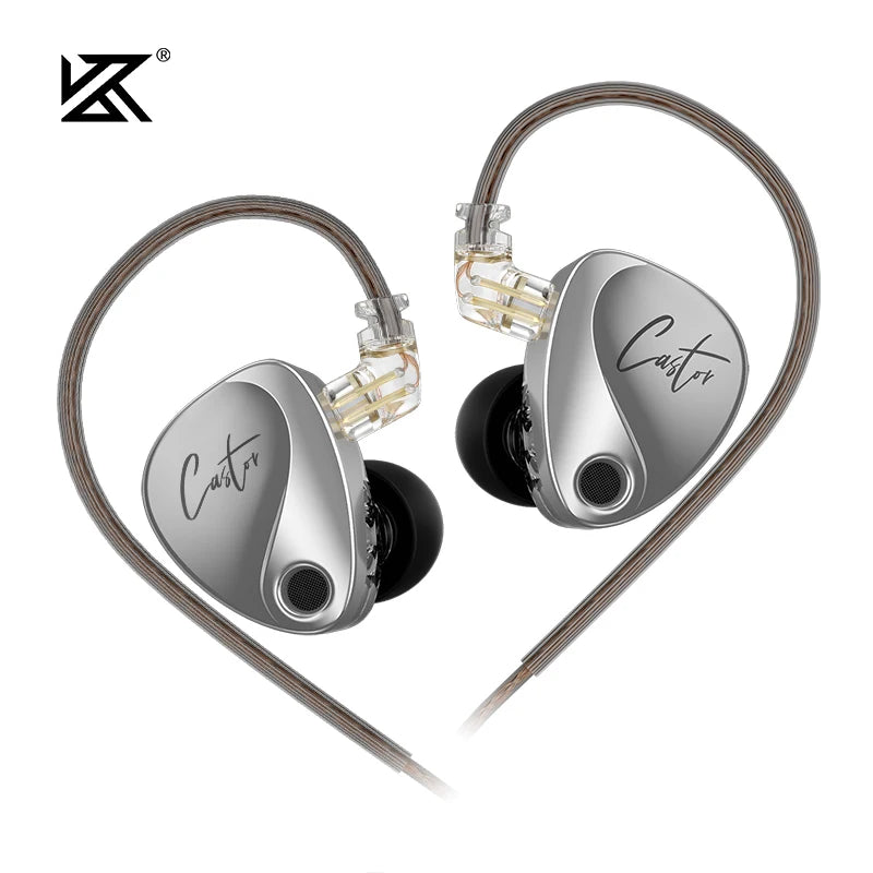 KZ Castor HiFi In-Ear Earphones - Dual Dynamic Drivers, Tunable Balanced Armature & Noise-Isolating Earbuds