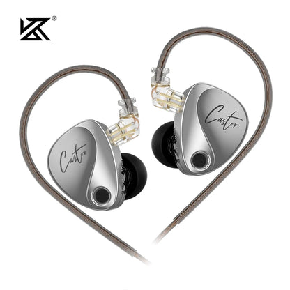KZ Castor HiFi In-Ear Earphones - Dual Dynamic Drivers, Tunable Balanced Armature & Noise-Isolating Earbuds