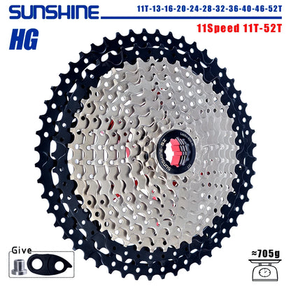 SUNSHINE Bicycle Cassette 8-12 Speed Freewheel - 32T to 52T Sprocket for Shimano/SRAM HG Flywheel