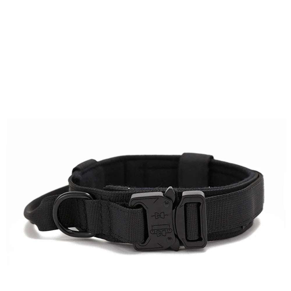 Durable Nylon Pet Dog Collar & Leash Set – Reflective Tactical Training Collar for Large Dogs