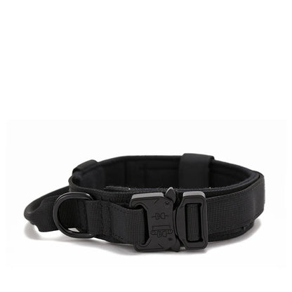 Durable Nylon Pet Dog Collar & Leash Set – Reflective Tactical Training Collar for Large Dogs