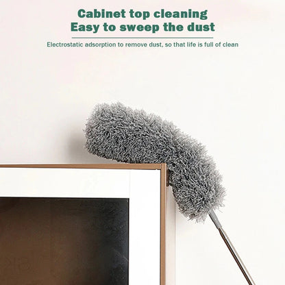 280cm Extendable Microfiber Duster — Telescopic Dust Cleaner Brush for Mites, Gaps & Home Cleaning