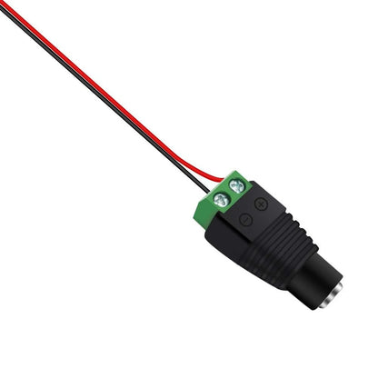 12V DC Power Jack Connectors - 2.1×5.5mm Male and Female Adapter Plugs for CCTV Cameras and LED Strip Lights, 10 Pairs