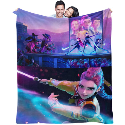 K-Pop Demon Hunters Flannel Blanket – 31 Styles Anime Throw for Home, Travel & Camping Fan Gift