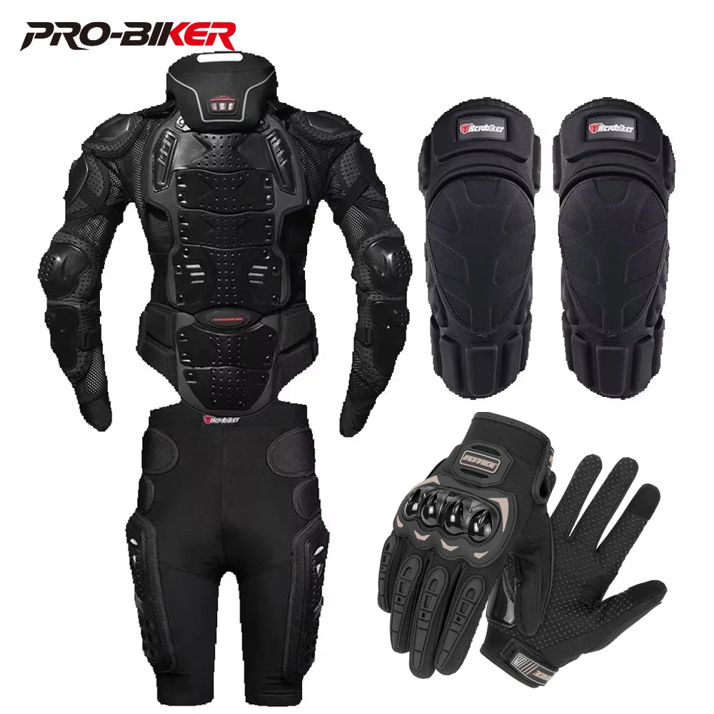 Motorcycle Jacket with Full Body Armor Set – Chest Armor Suit for Motocross Racing & Protective Moto Gear, Sizes S-5XL