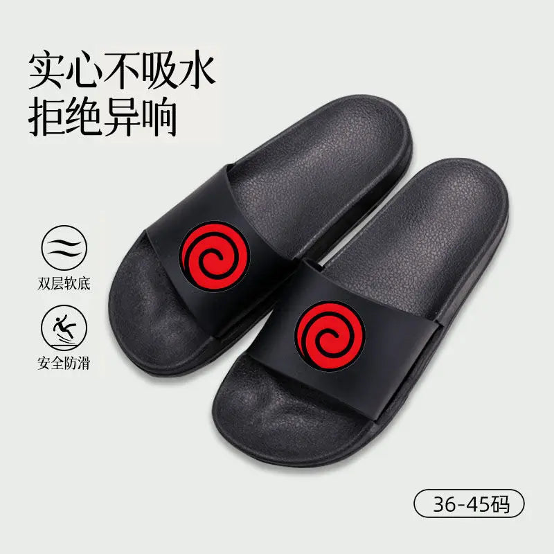 Naruto Anime Uchiha Itachi Akatsuki Slippers – Comfortable Non-Slip Indoor Home Slippers for Couples with Thick Sole