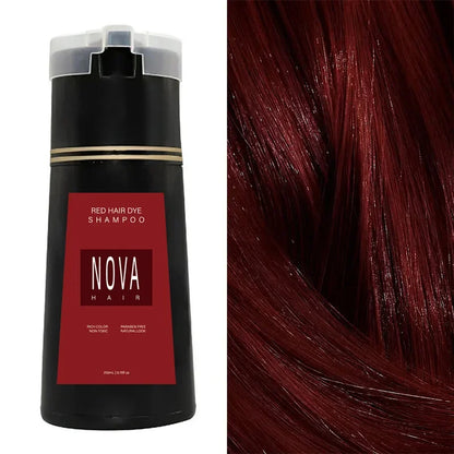 Nova 3-in-1 Hair Dye Shampoo – Natural Fast Black Hair Coloring for Men & Women, Long-Lasting Hair Care